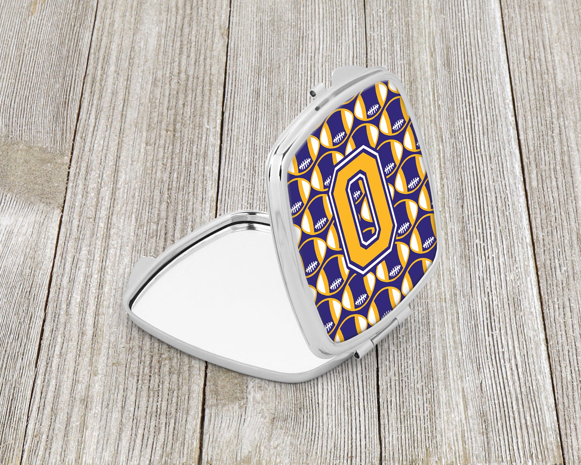 Letter O Football Purple and Gold Compact Mirror CJ1064-OSCM  the-store.com.