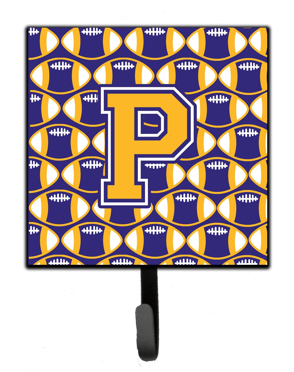 Letter P Football Purple and Gold Leash or Key Holder CJ1064-PSH4 by Caroline&#39;s Treasures