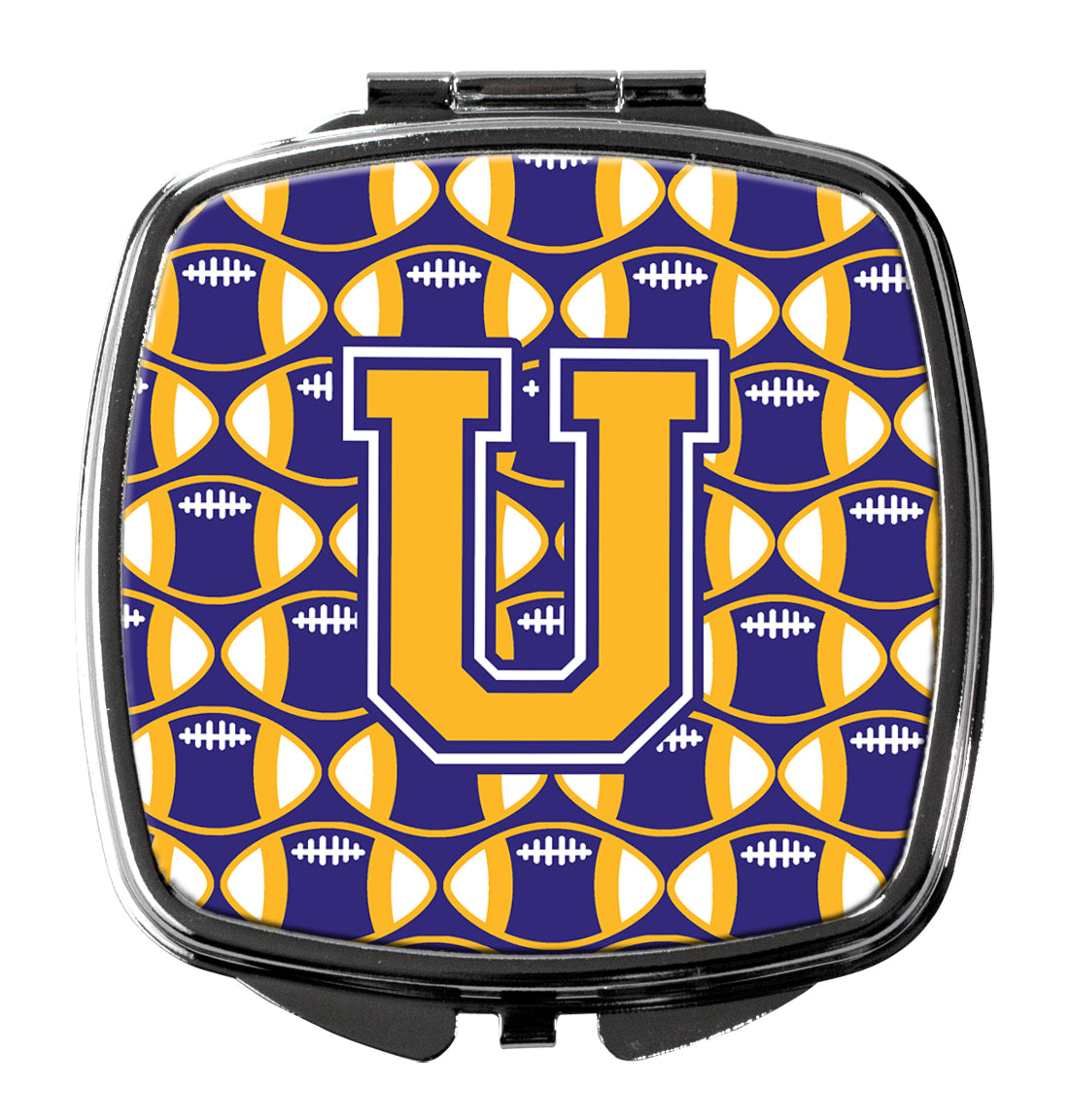 Letter U Football Purple and Gold Compact Mirror CJ1064-USCM  the-store.com.