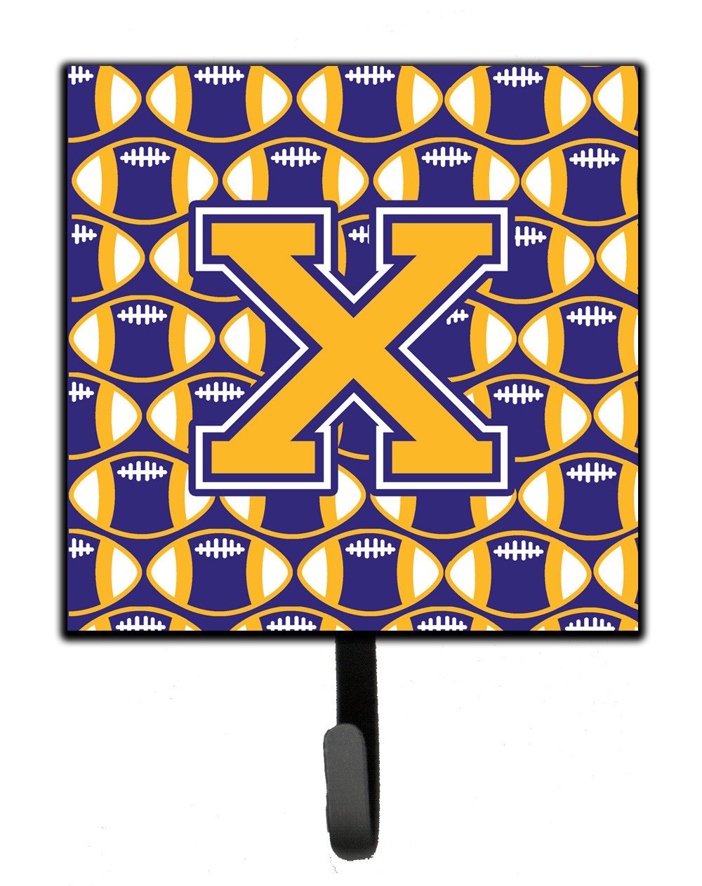 Letter X Football Purple and Gold Leash or Key Holder CJ1064-XSH4 by Caroline&#39;s Treasures