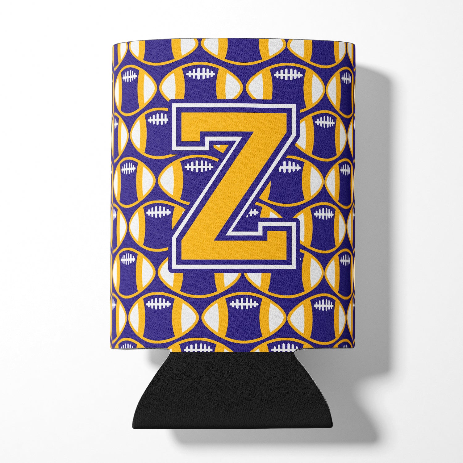 Letter Z Football Purple and Gold Can or Bottle Hugger CJ1064-ZCC