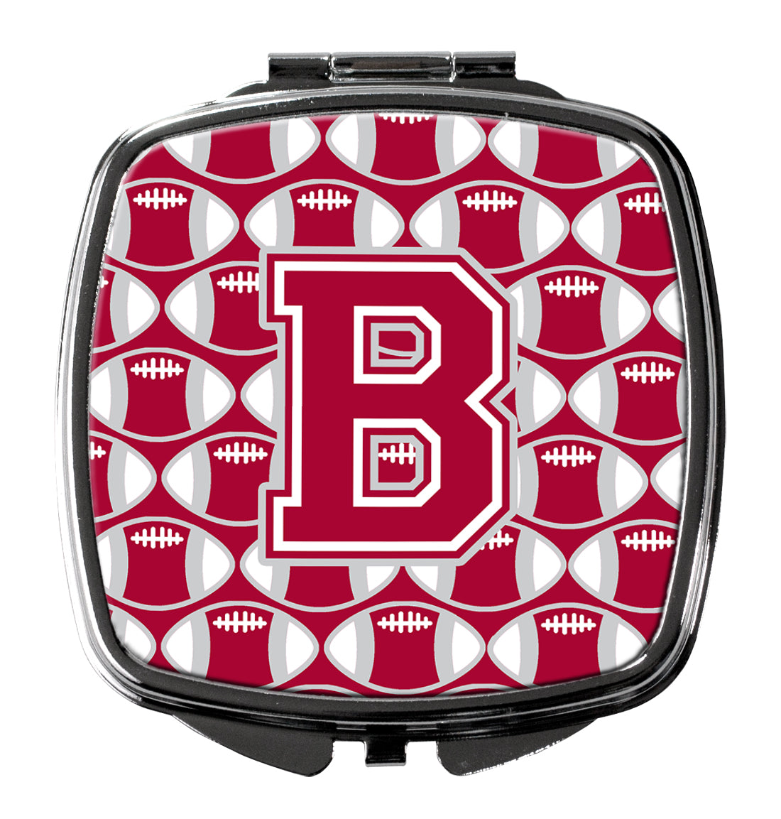 Letter B Football Crimson, grey and white Compact Mirror CJ1065-BSCM  the-store.com.