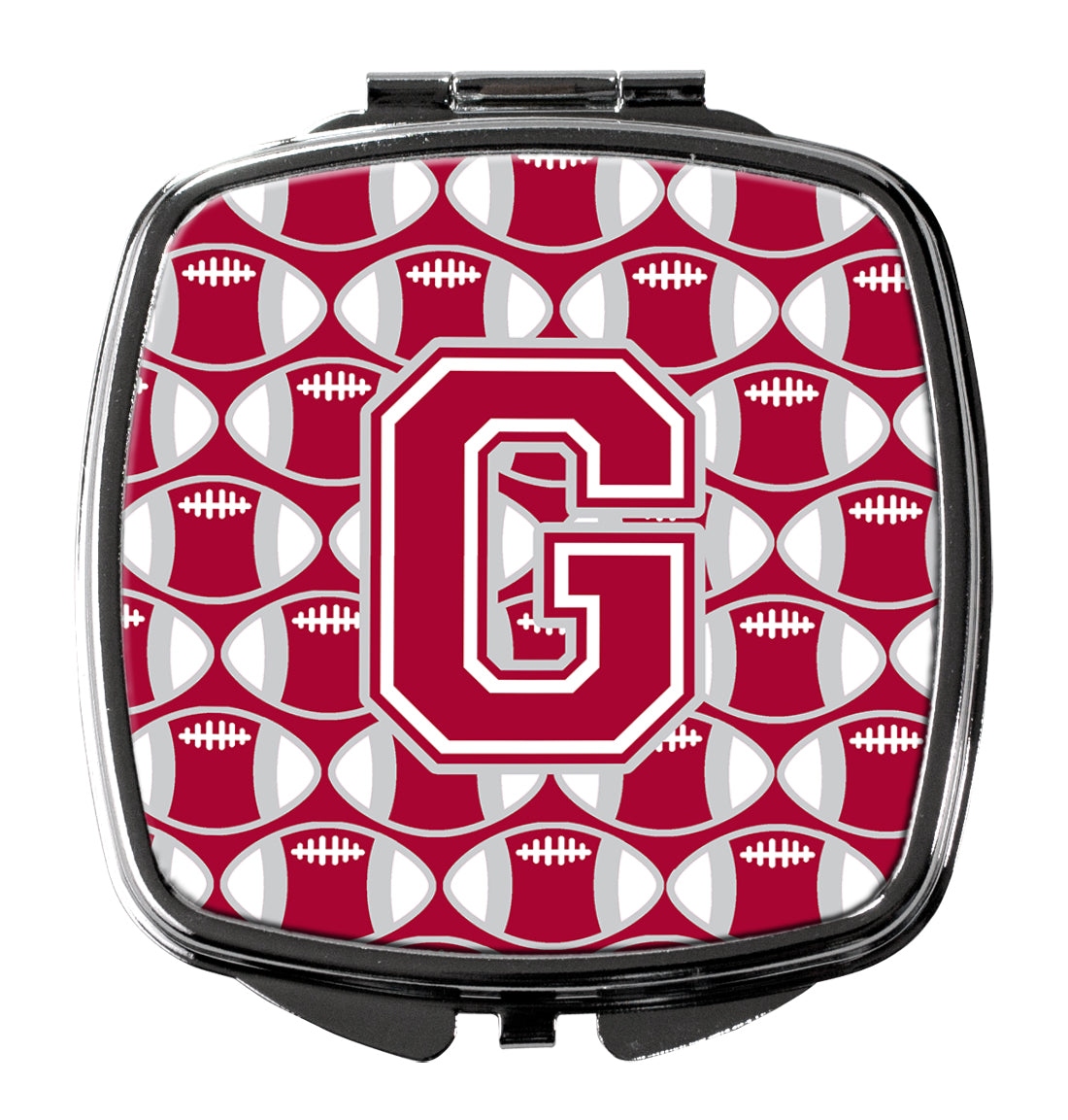 Lettre G Football Crimson, gris et blanc Miroir compact CJ1065-GSCM