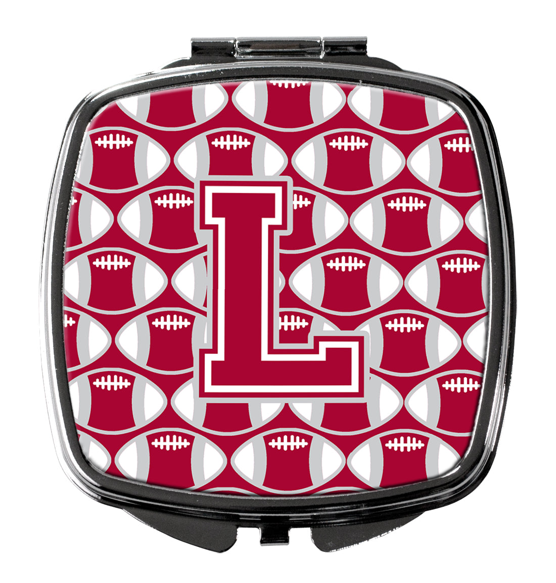 Letter L Football Crimson, grey and white Compact Mirror CJ1065-LSCM