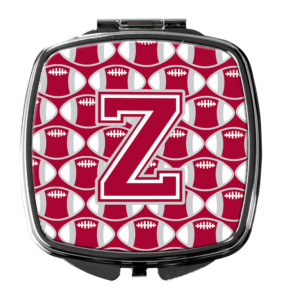 Letter Z Football Crimson, grey and white Compact Mirror CJ1065-ZSCM