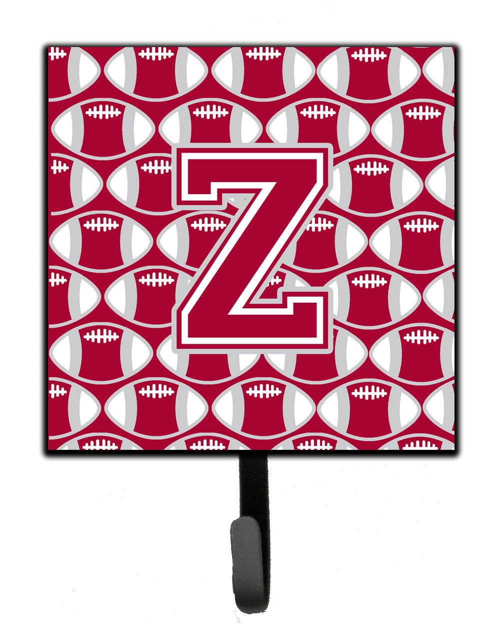 Letter Z Football Crimson, grey and white Leash or Key Holder CJ1065-ZSH4 by Caroline&#39;s Treasures
