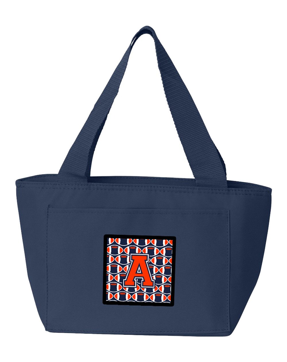 Letter A Football Orange, Blue and white Lunch Bag CJ1066-ANA-8808 by Caroline&#39;s Treasures
