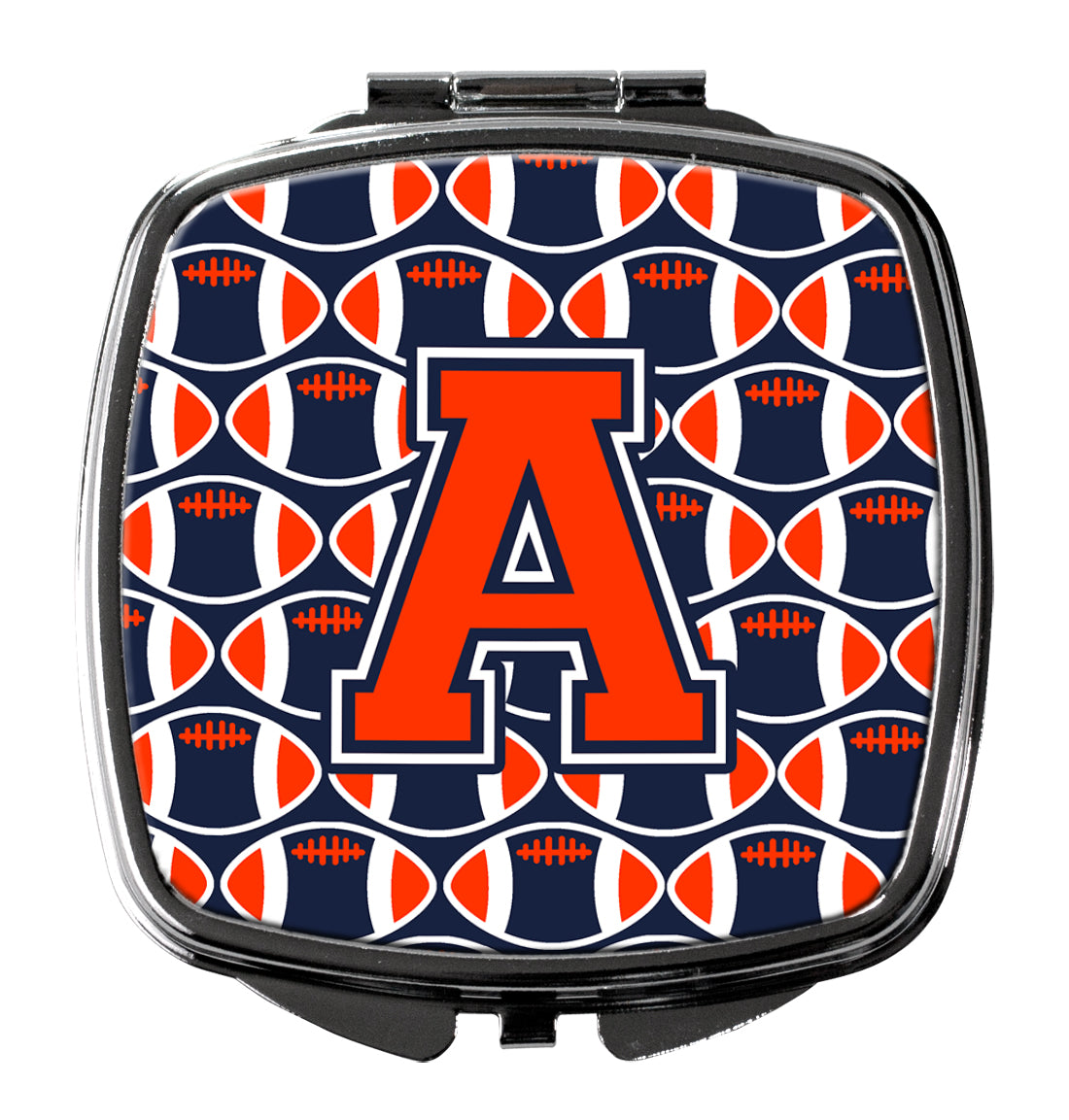 Letter A Football Orange, Blue and white Compact Mirror CJ1066-ASCM