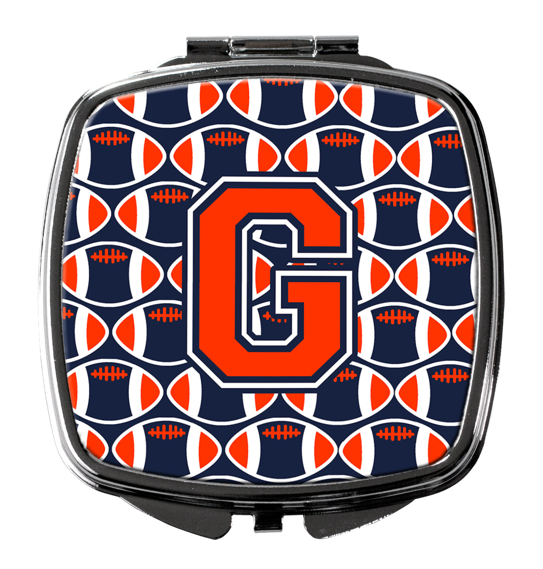 Letter G Football Orange, Blue and white Compact Mirror CJ1066-GSCM  the-store.com.