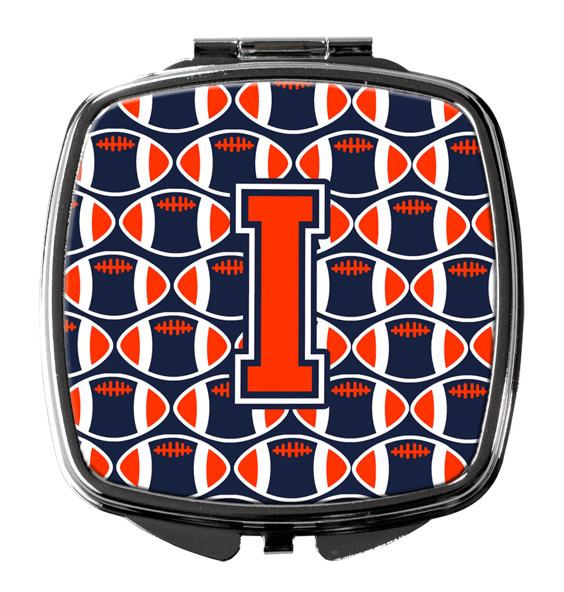 Letter I Football Orange, Blue and white Compact Mirror CJ1066-ISCM  the-store.com.