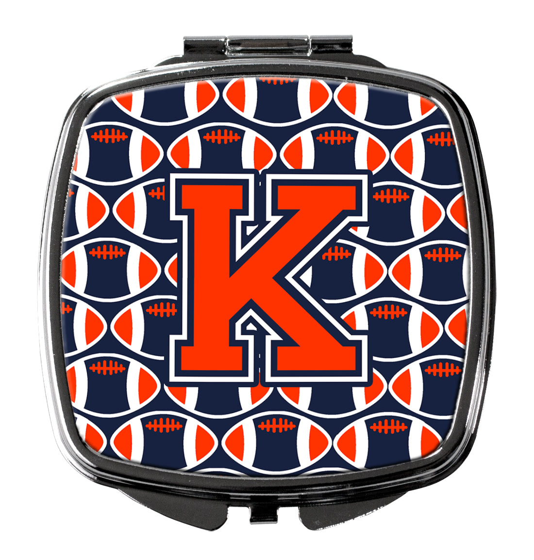 Letter K Football Orange, Blue and white Compact Mirror CJ1066-KSCM