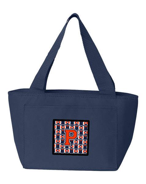 Letter P Football Orange, Blue and white Lunch Bag CJ1066-PNA-8808 by Caroline's Treasures