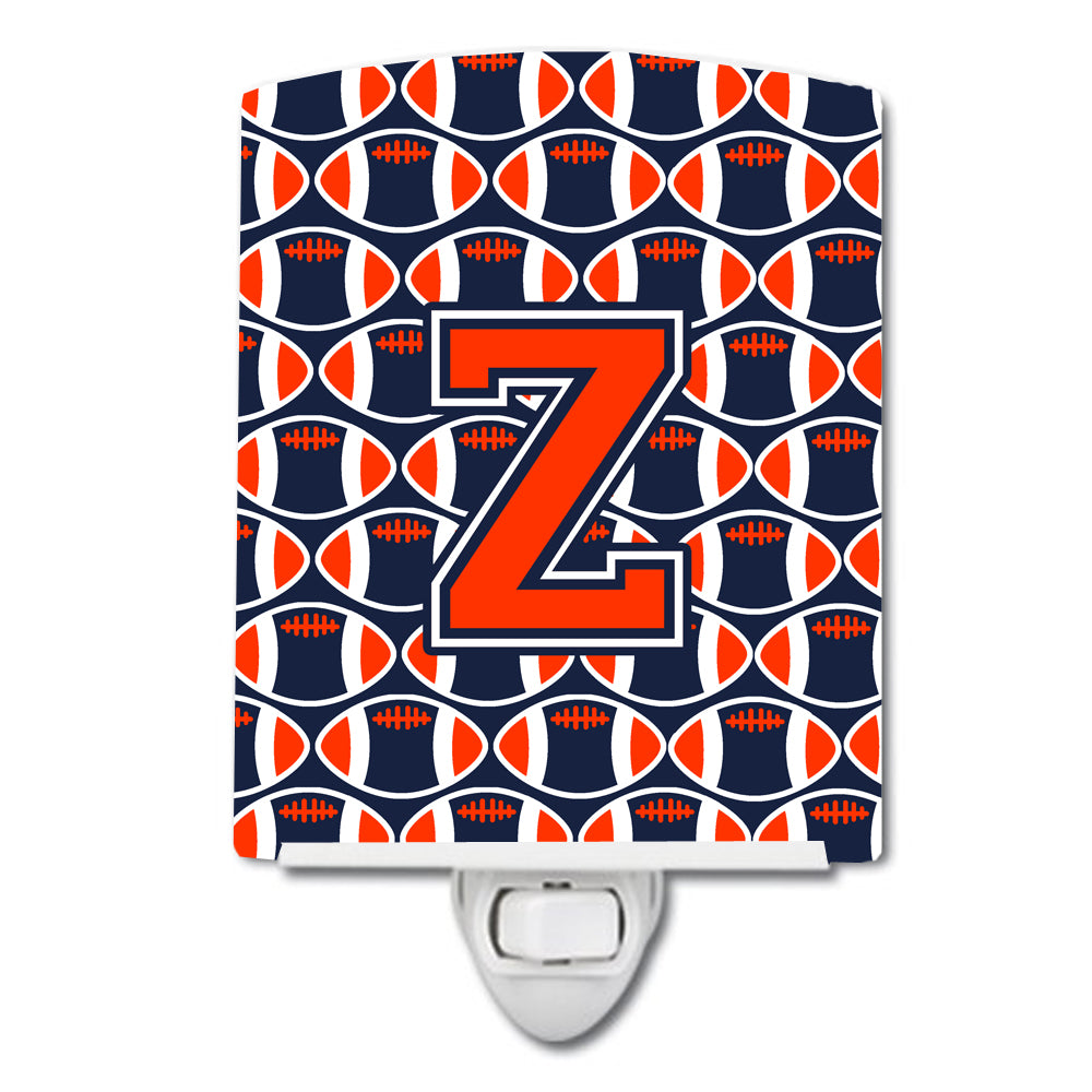Letter Z Football Orange, Blue and white Ceramic Night Light CJ1066-ZCNL - the-store.com