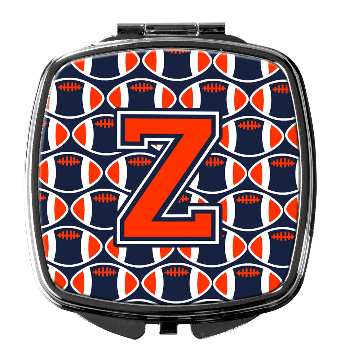 Letter Z Football Orange, Blue and white Compact Mirror CJ1066-ZSCM  the-store.com.