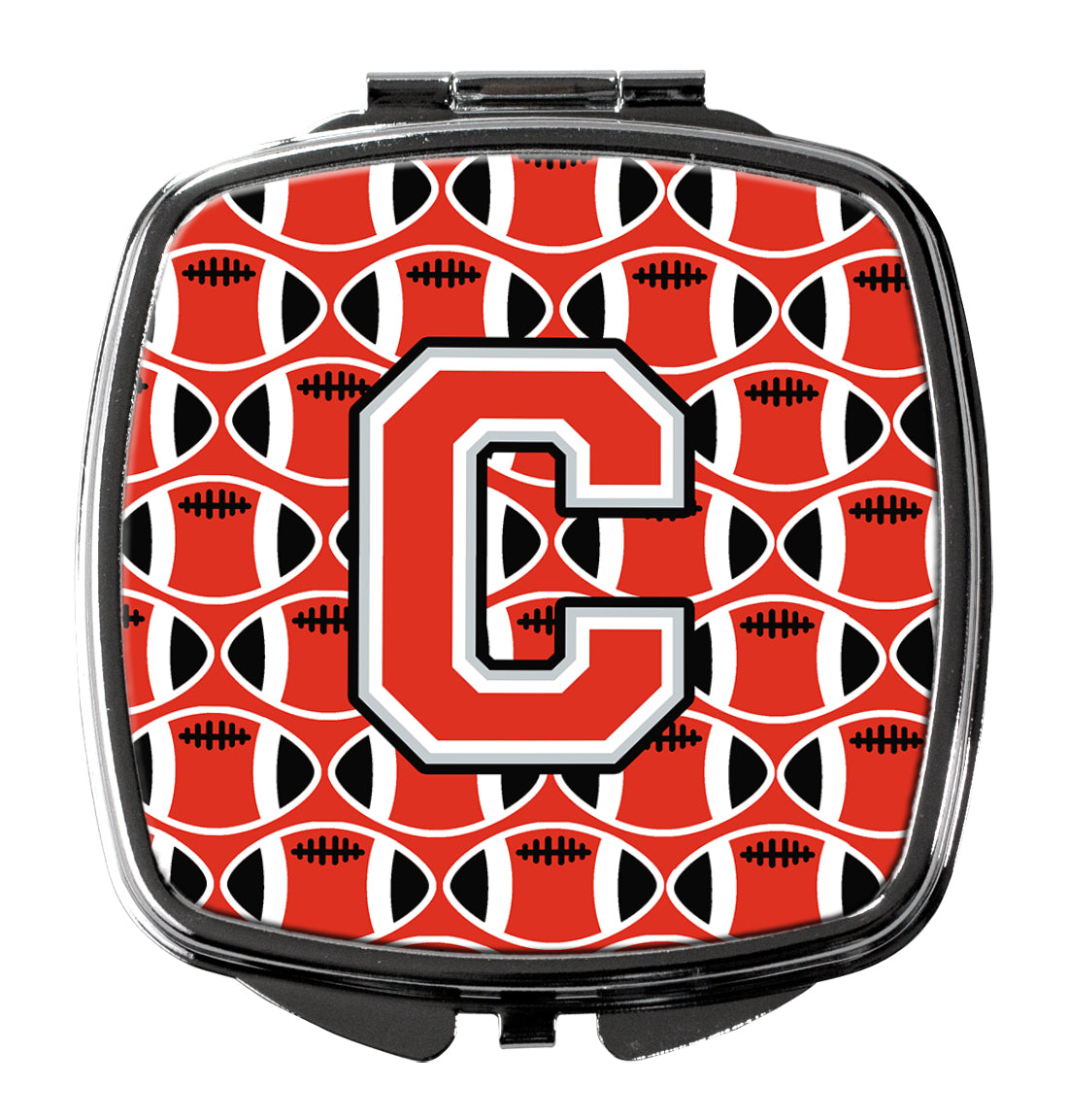 Miroir compact lettre C football écarlate et gris CJ1067-CSCM