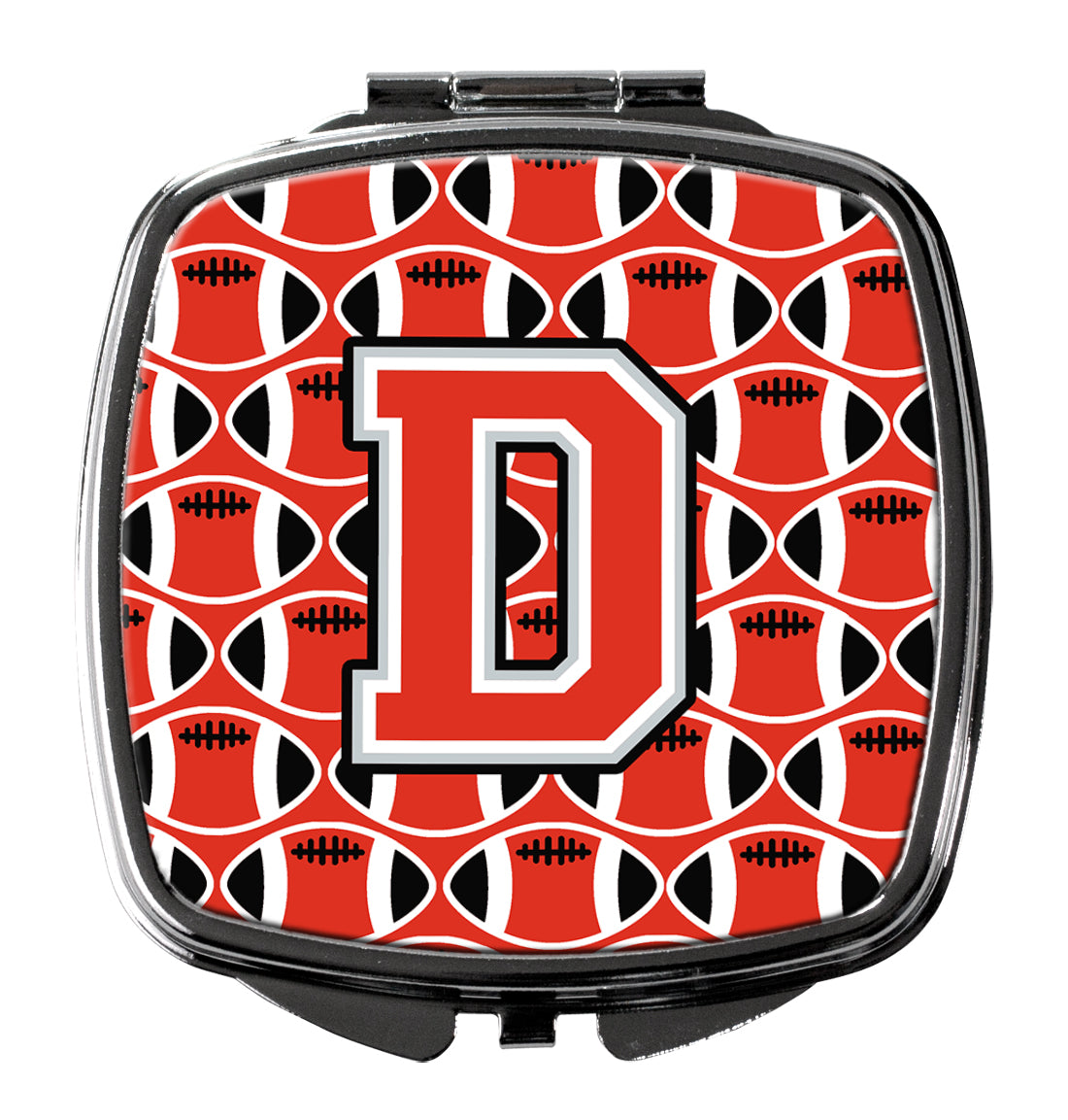 Letter D Football Scarlet and Grey Compact Mirror CJ1067-DSCM