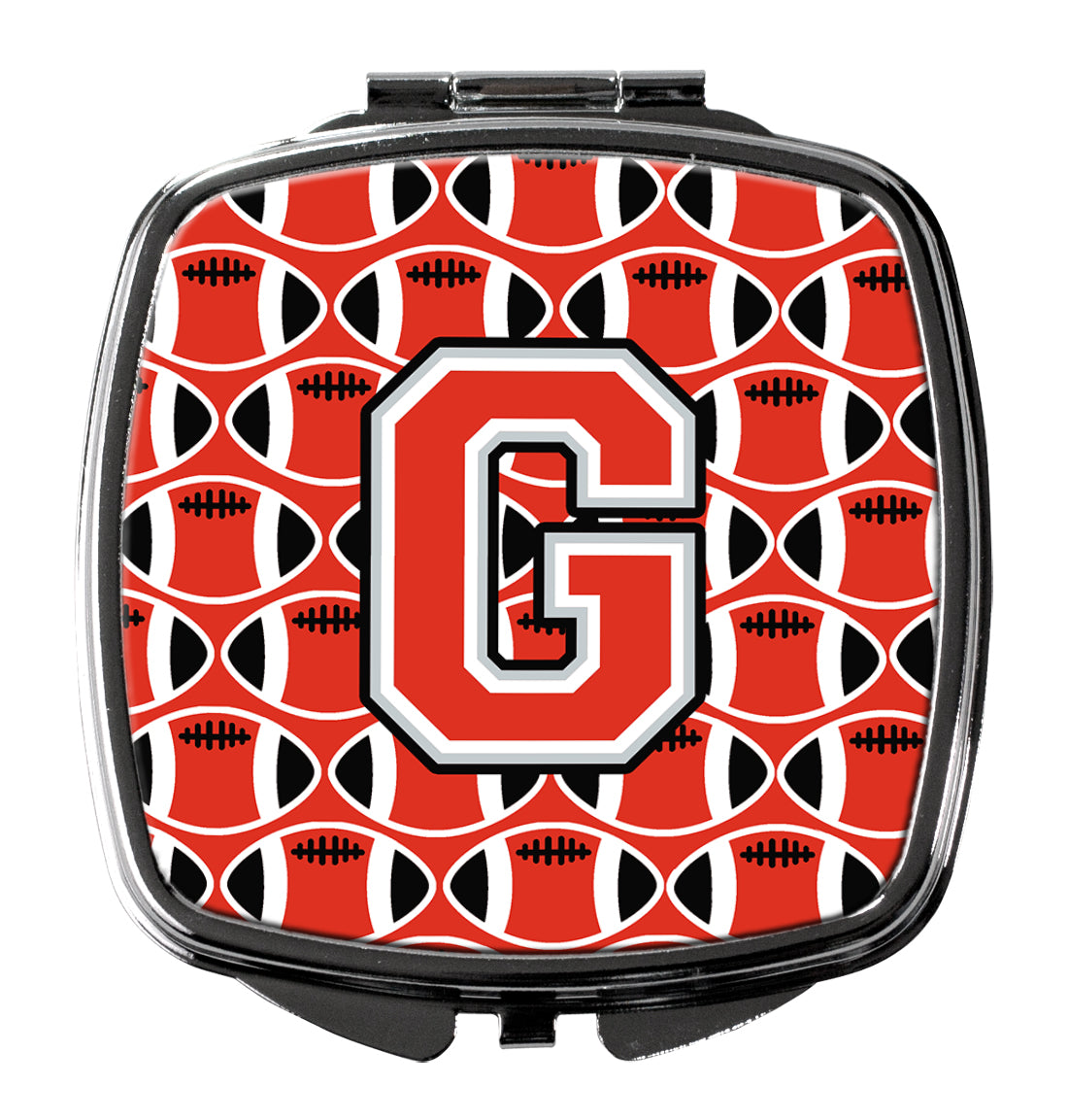 Letter G Football Scarlet and Grey Compact Mirror CJ1067-GSCM