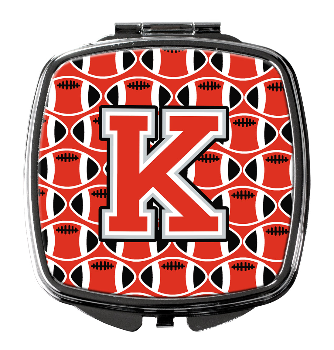 Letter K Football Scarlet and Grey Compact Mirror CJ1067-KSCM  the-store.com.