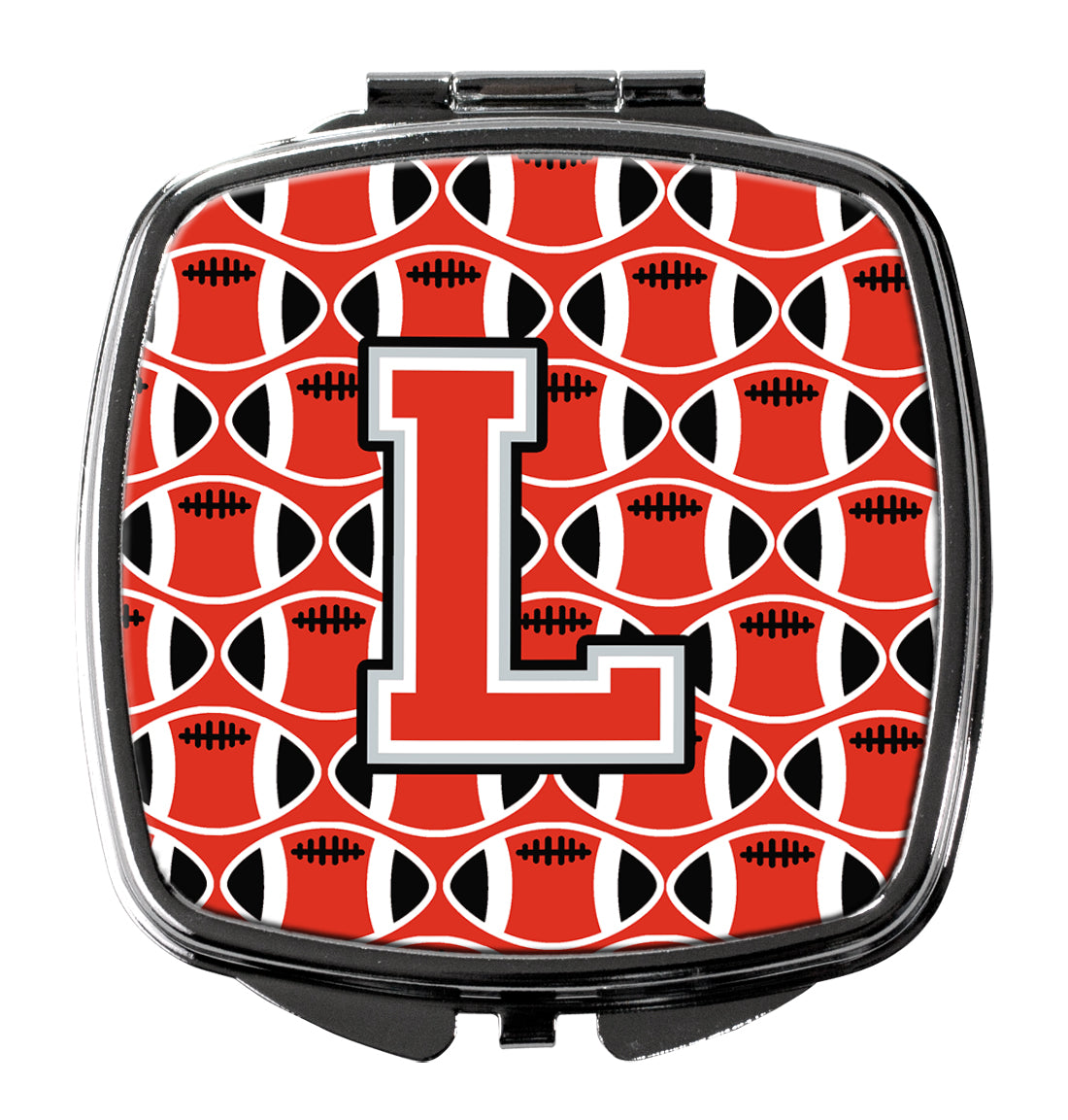 Letter L Football Scarlet and Grey Compact Mirror CJ1067-LSCM  the-store.com.