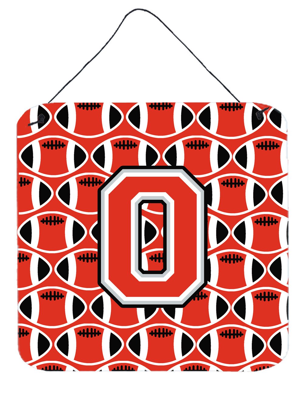 Letter O Football Scarlet and Grey Wall or Door Hanging Prints CJ1067-ODS66 by Caroline&#39;s Treasures