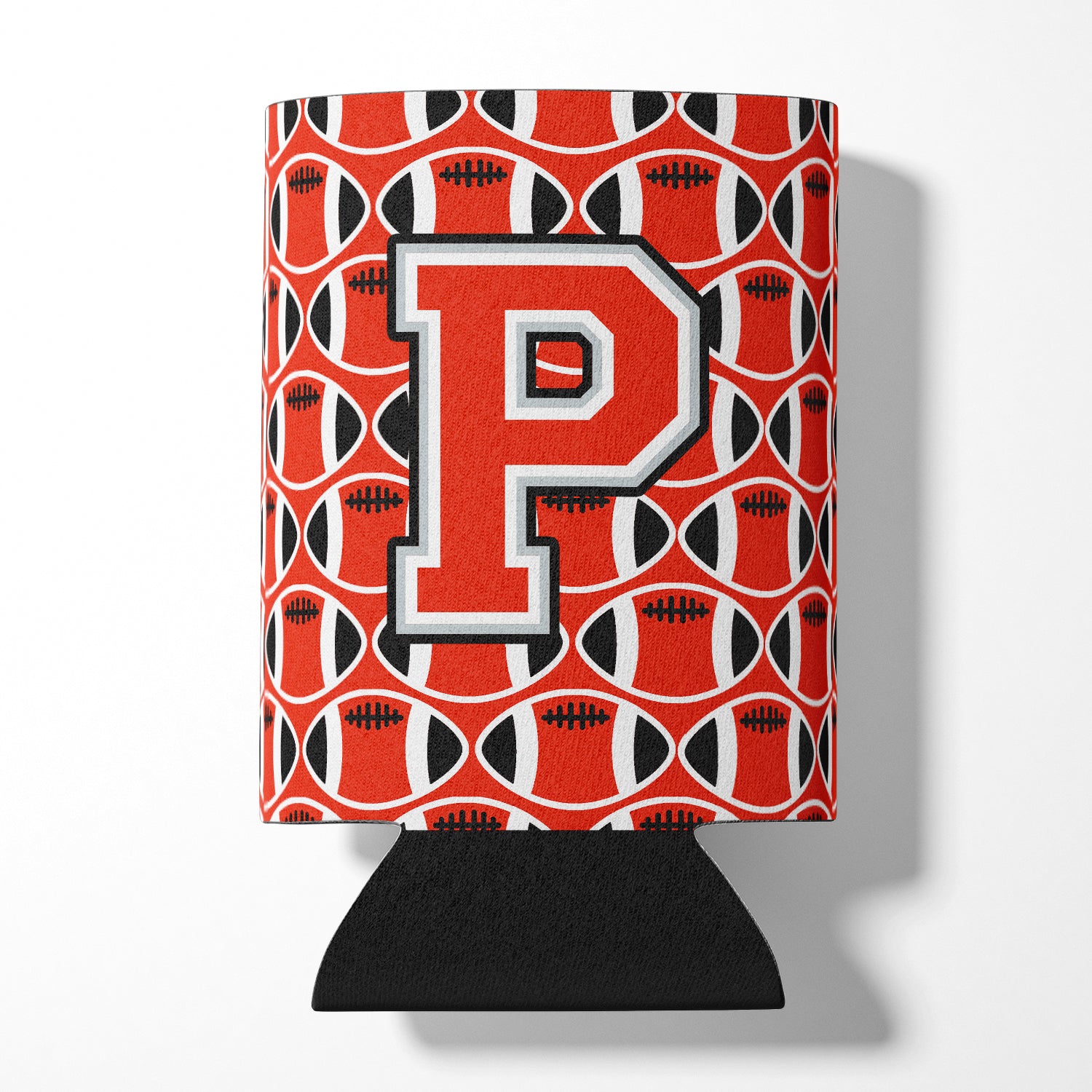 Letter P Football Scarlet and Grey Can or Bottle Hugger CJ1067-PCC