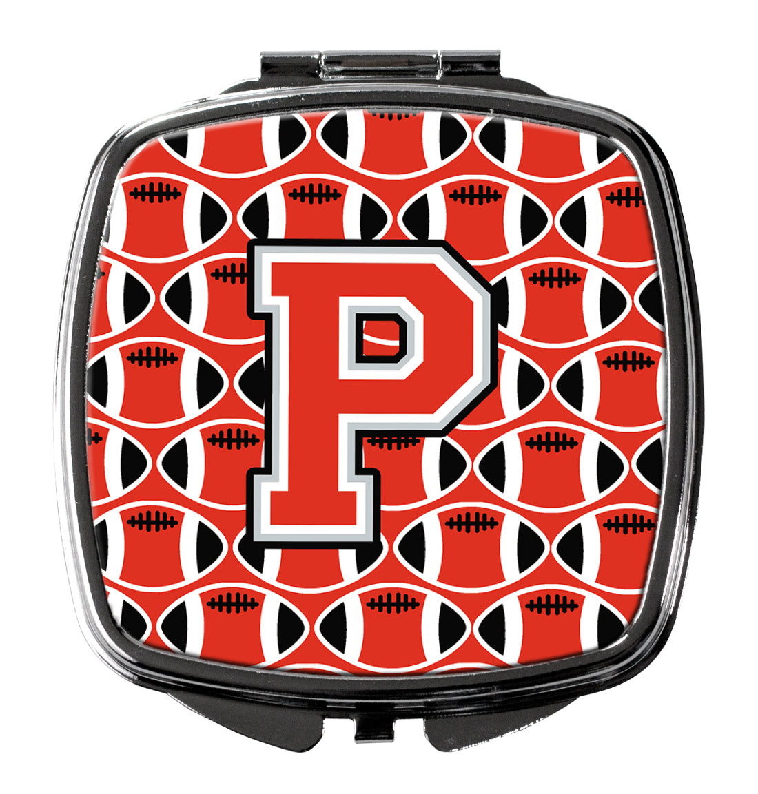 Letter P Football Scarlet and Grey Compact Mirror CJ1067-PSCM