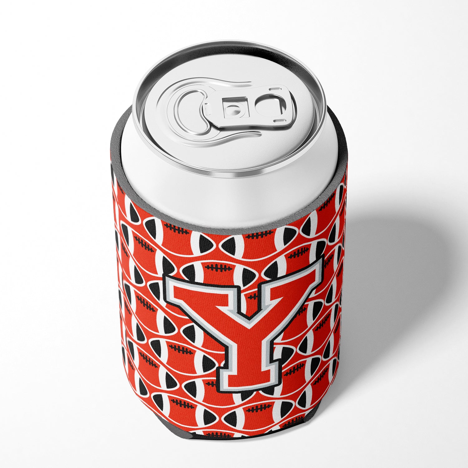 Letter Y Football Scarlet and Grey Can or Bottle Hugger CJ1067-YCC.