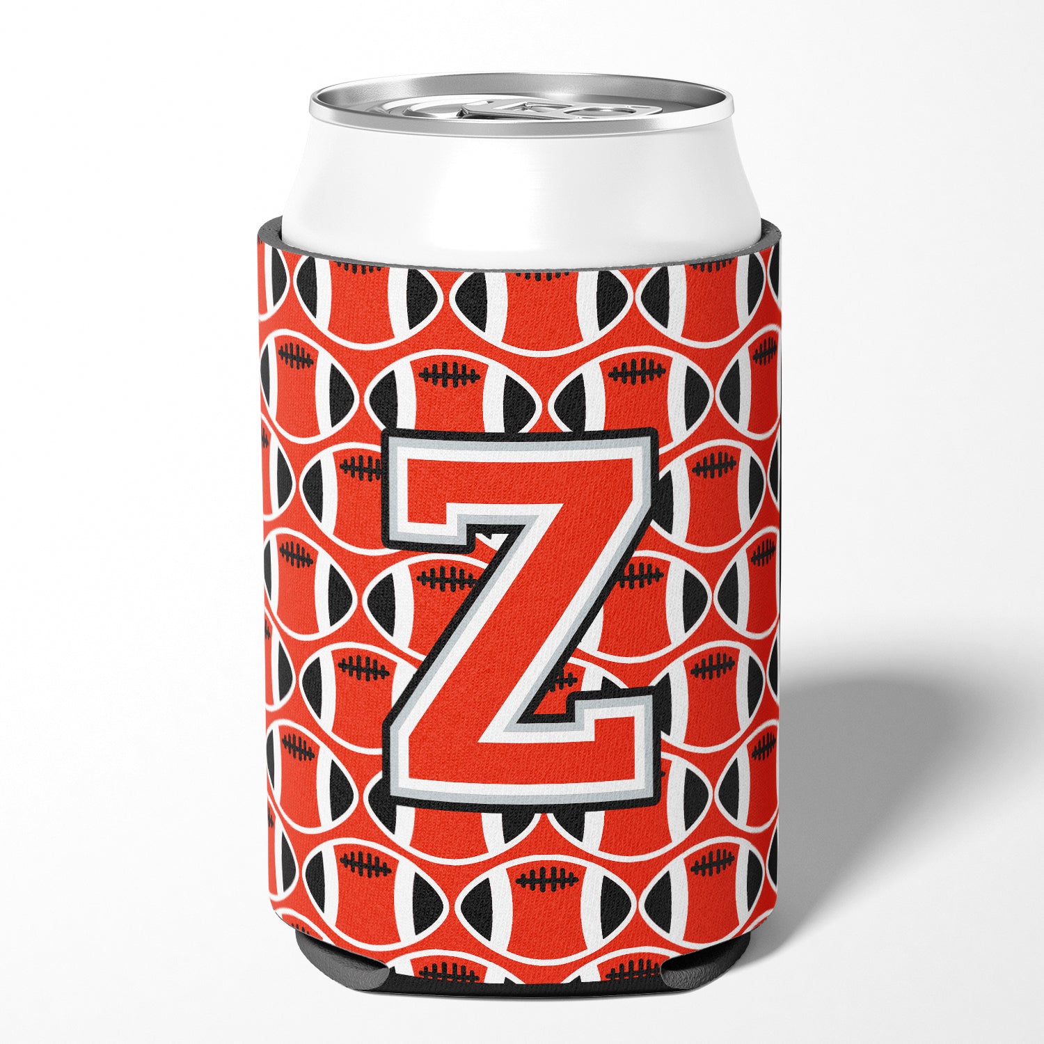 Letter Z Football Scarlet and Grey Can or Bottle Hugger CJ1067-ZCC