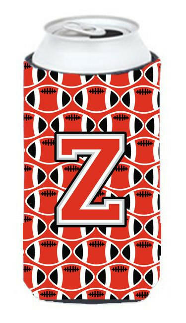 Letter Z Football Scarlet and Grey Tall Boy Beverage Insulator Hugger CJ1067-ZTBC by Caroline&#39;s Treasures