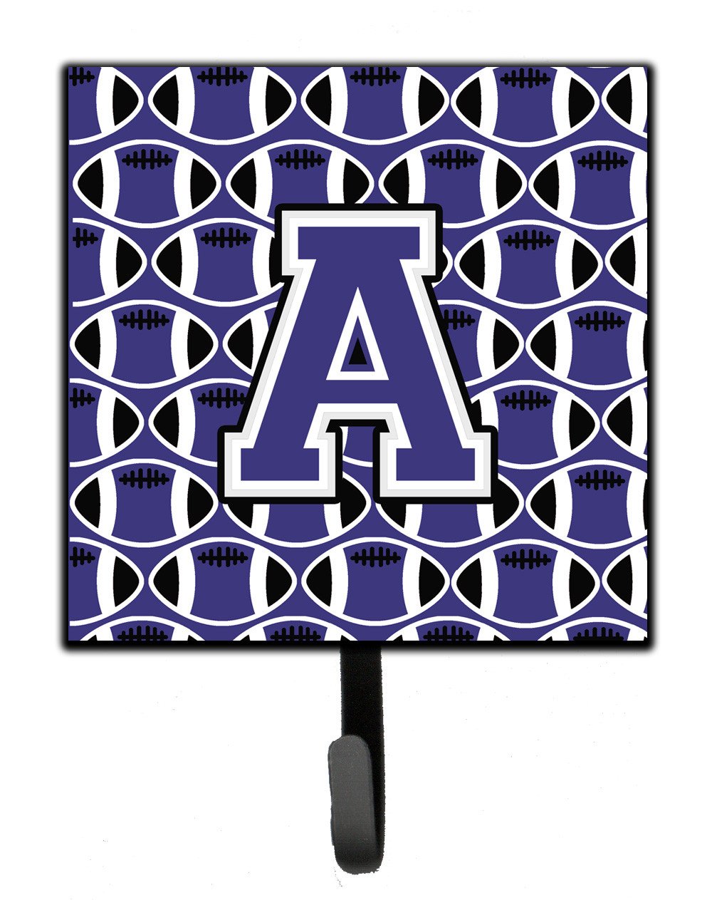 Letter A Football Purple and White Leash or Key Holder CJ1068-ASH4 by Caroline&#39;s Treasures