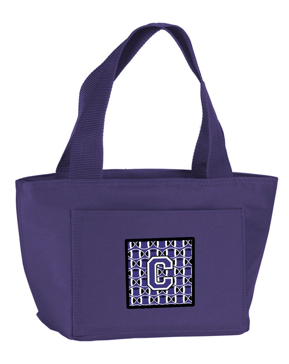 Letter C Football Purple and White Lunch Bag CJ1068-CPR-8808 by Caroline&#39;s Treasures
