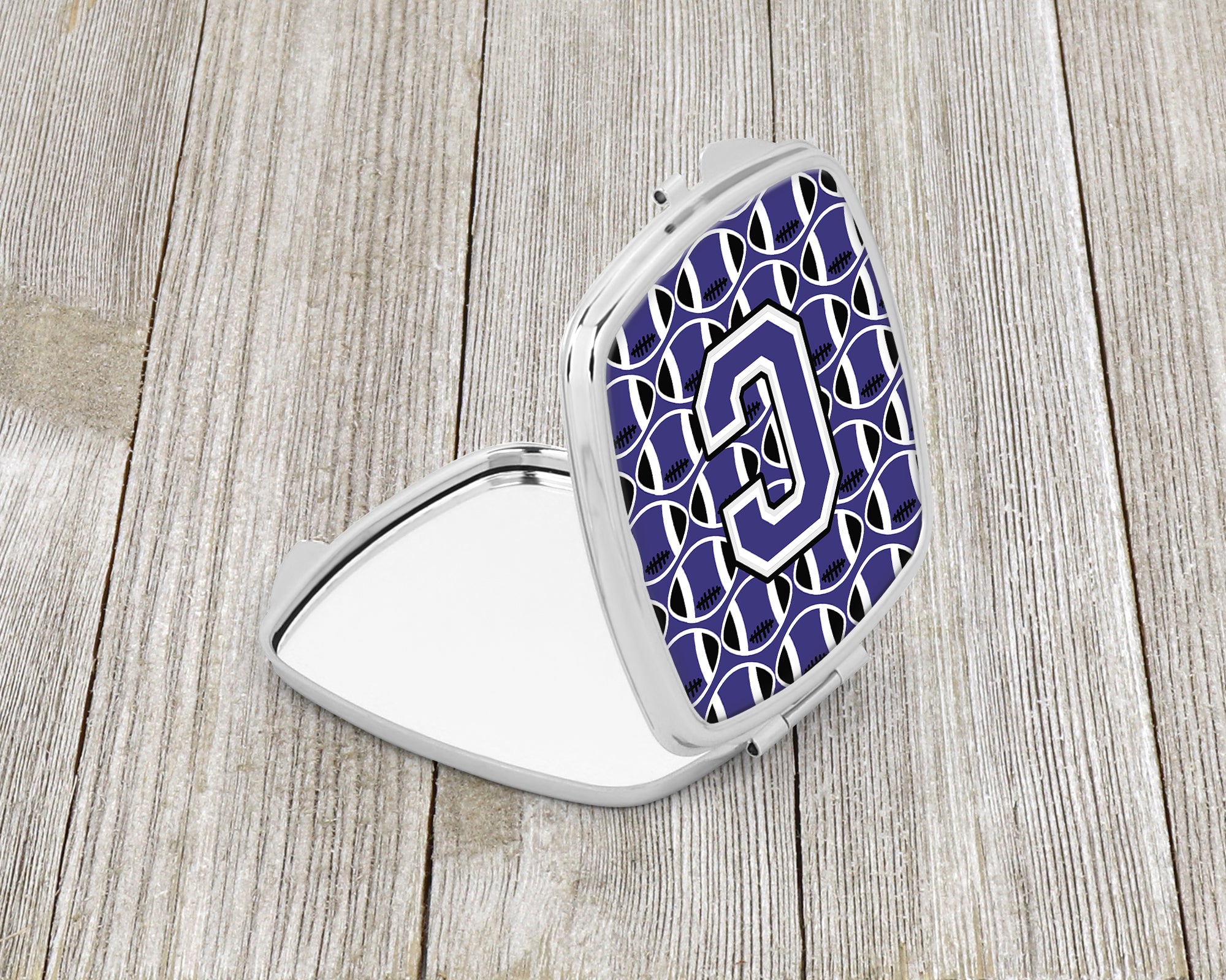 Letter C Football Purple and White Compact Mirror CJ1068-CSCM  the-store.com.