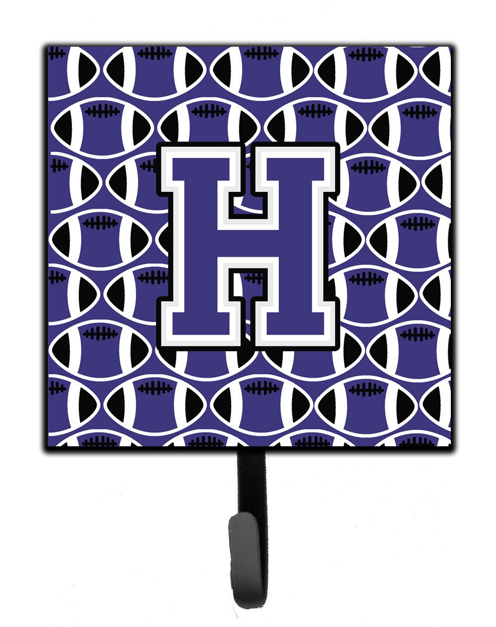 Letter H Football Purple and White Leash or Key Holder CJ1068-HSH4 by Caroline&#39;s Treasures