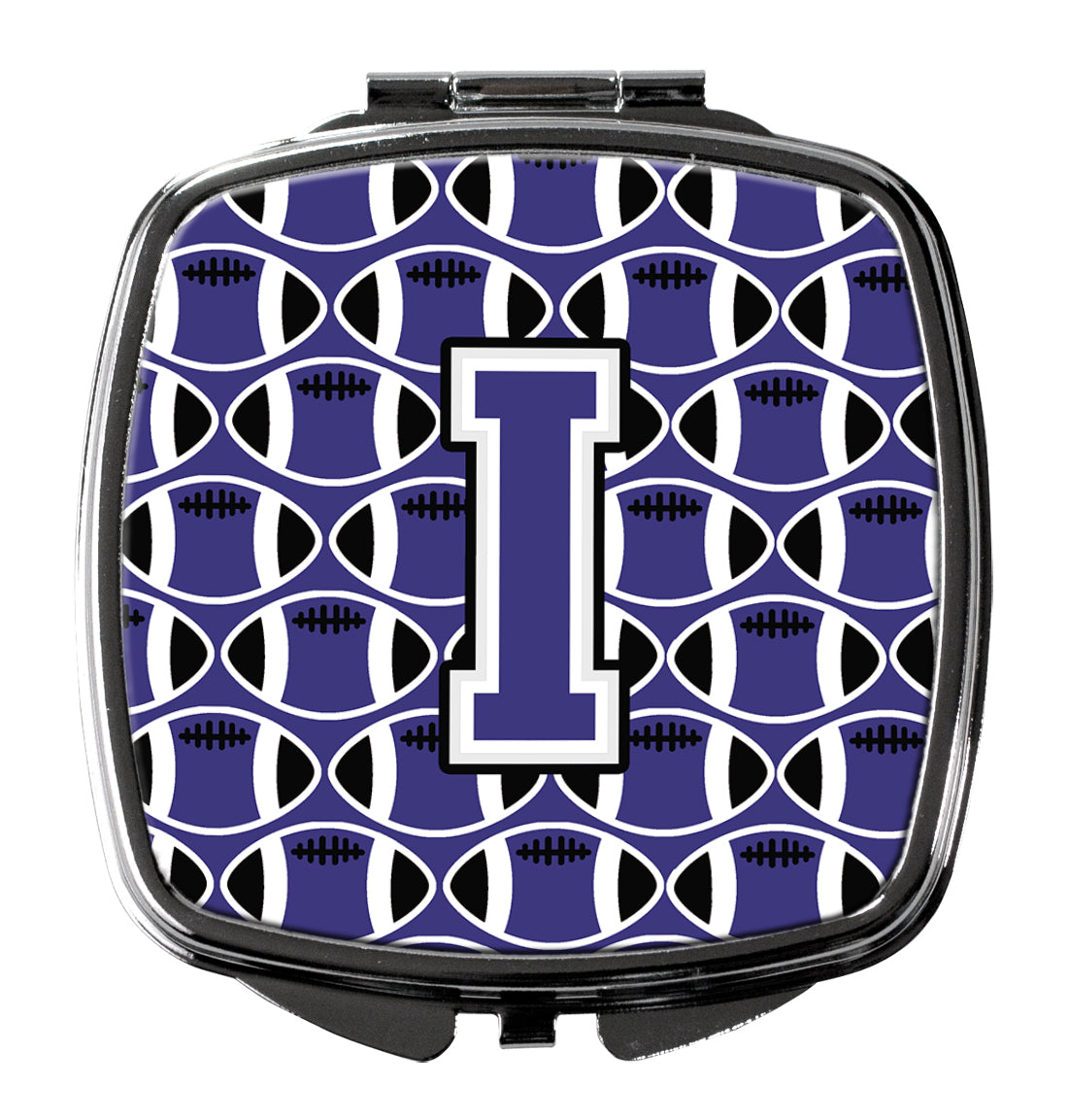 Letter I Football Purple and White Compact Mirror CJ1068-ISCM  the-store.com.