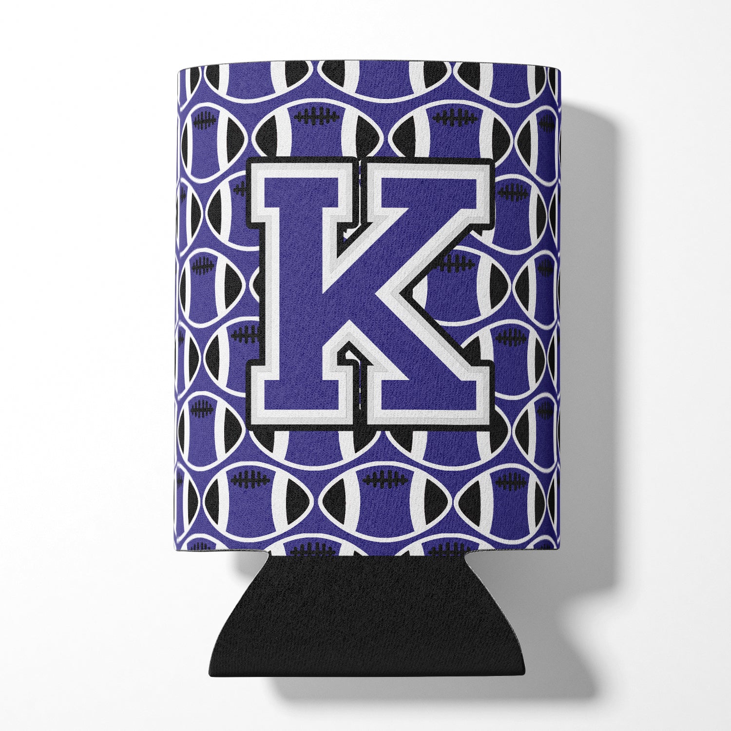 Letter K Football Purple and White Can or Bottle Hugger CJ1068-KCC