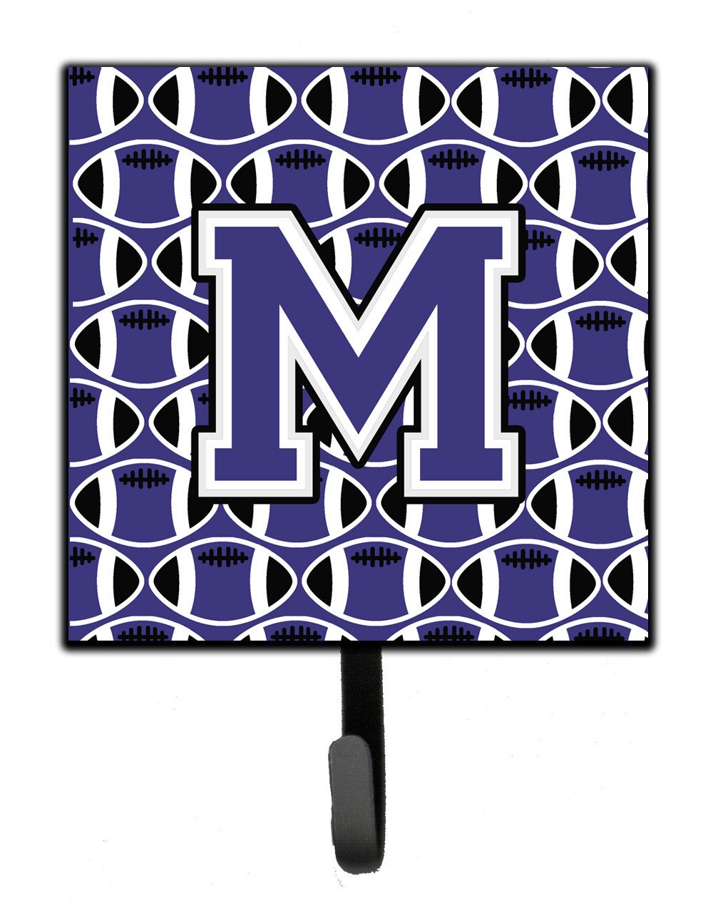 Letter M Football Purple and White Leash or Key Holder CJ1068-MSH4 by Caroline&#39;s Treasures