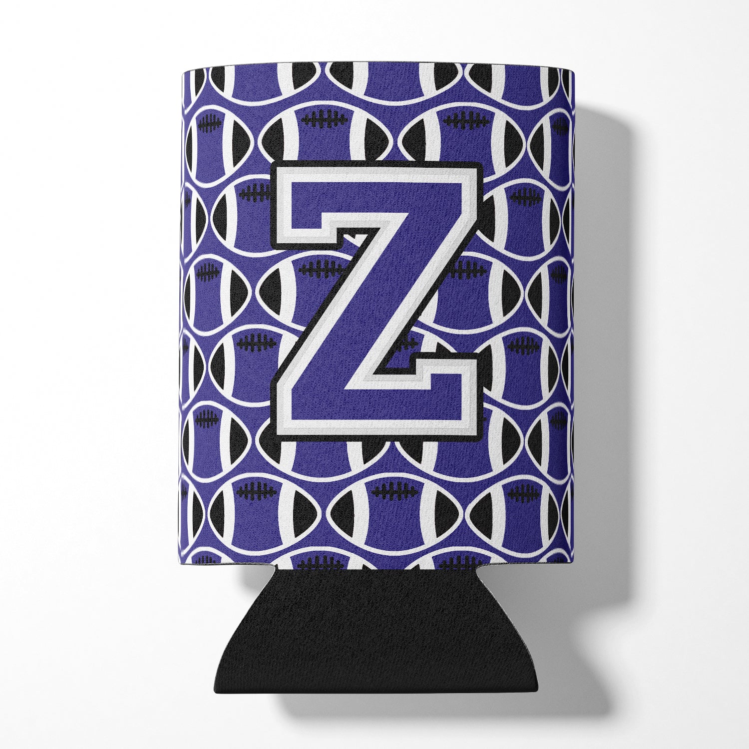 Letter Z Football Purple and White Can or Bottle Hugger CJ1068-ZCC