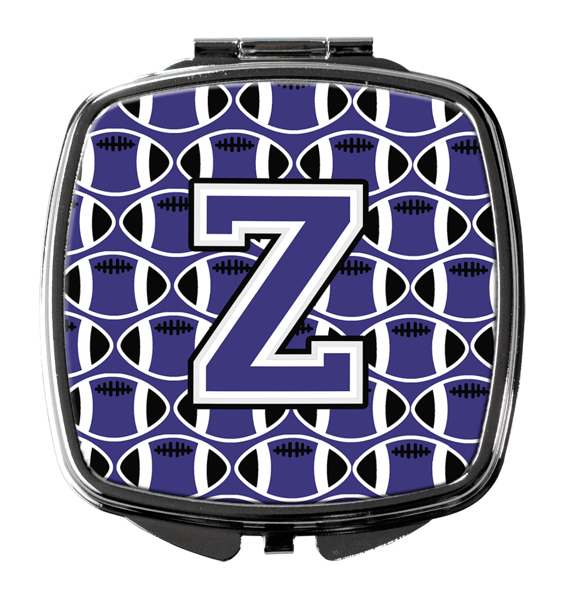 Letter Z Football Purple and White Compact Mirror CJ1068-ZSCM  the-store.com.