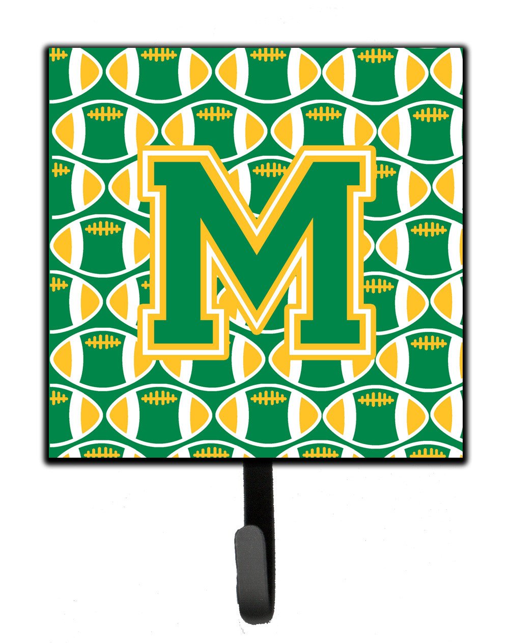Letter M Football Green and Gold Leash or Key Holder CJ1069-MSH4 by Caroline&#39;s Treasures