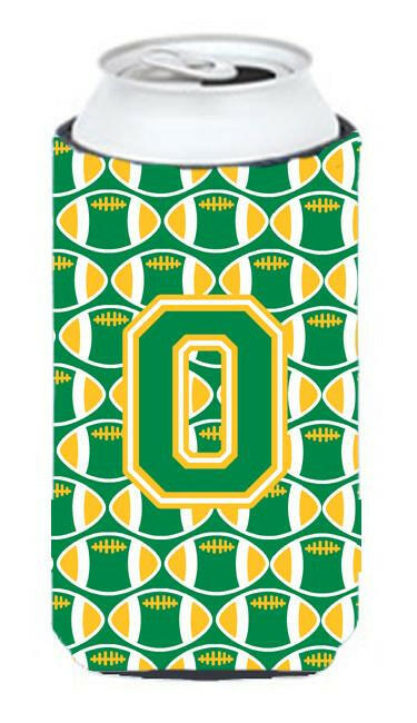 Letter O Football Green and Gold Tall Boy Beverage Insulator Hugger CJ1069-OTBC by Caroline&#39;s Treasures