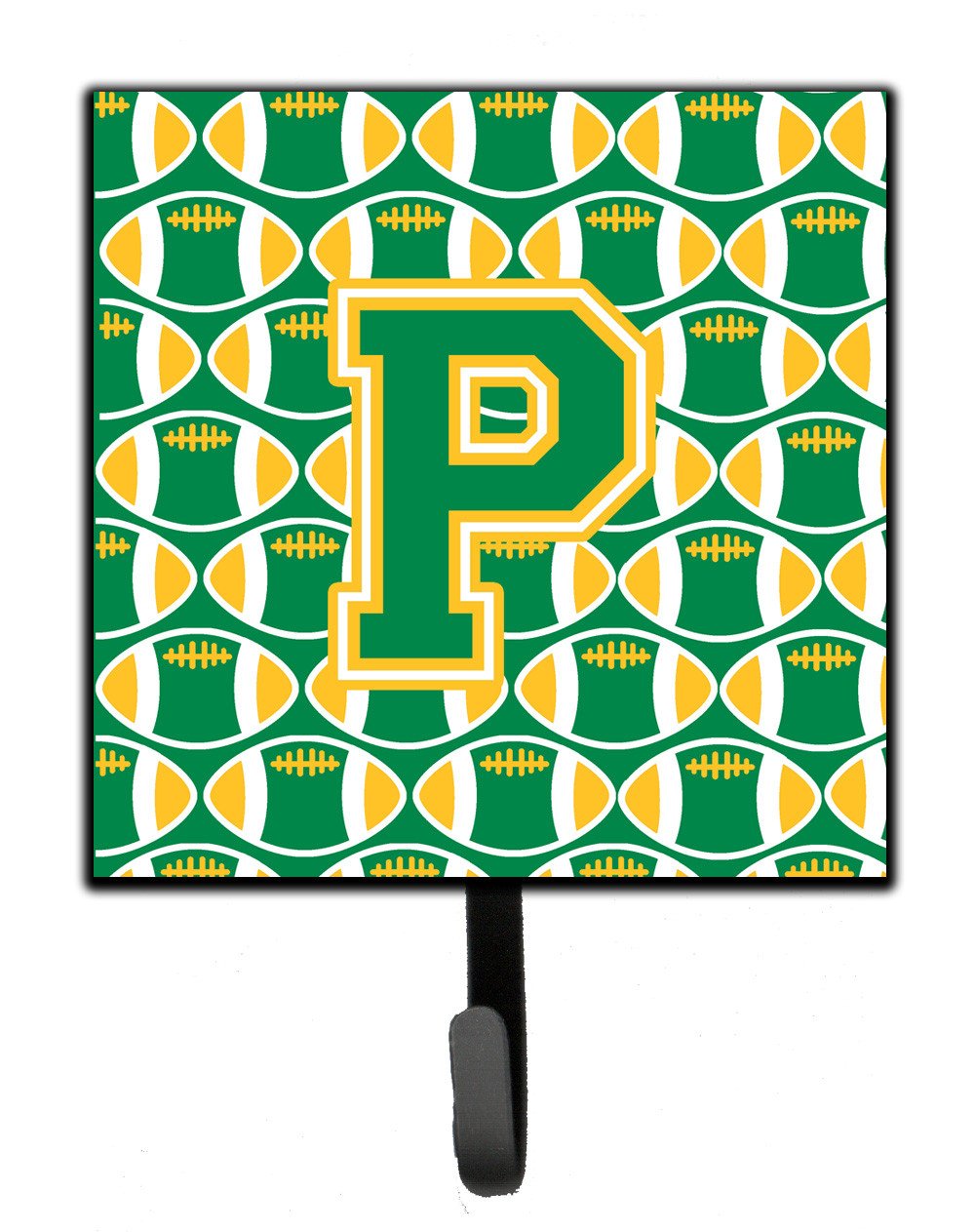 Letter P Football Green and Gold Leash or Key Holder CJ1069-PSH4 by Caroline&#39;s Treasures