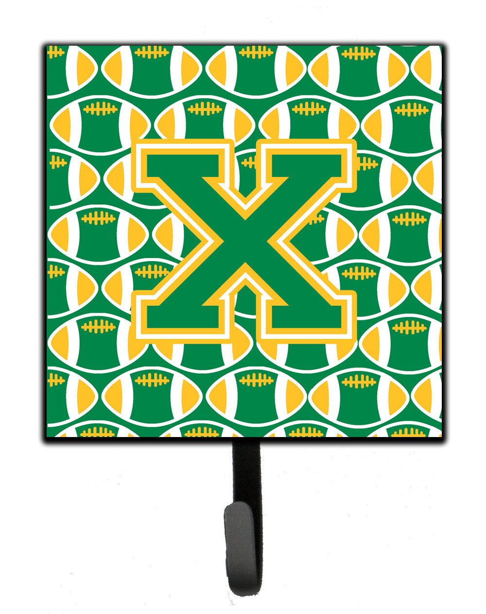 Letter X Football Green and Gold Leash or Key Holder CJ1069-XSH4 by Caroline&#39;s Treasures