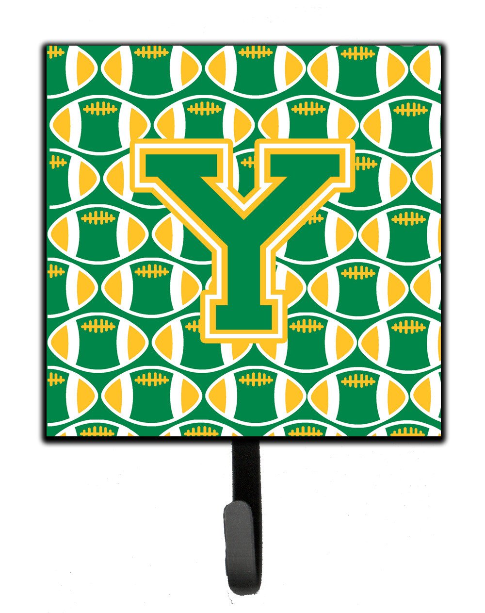 Letter Y Football Green and Gold Leash or Key Holder CJ1069-YSH4 by Caroline&#39;s Treasures