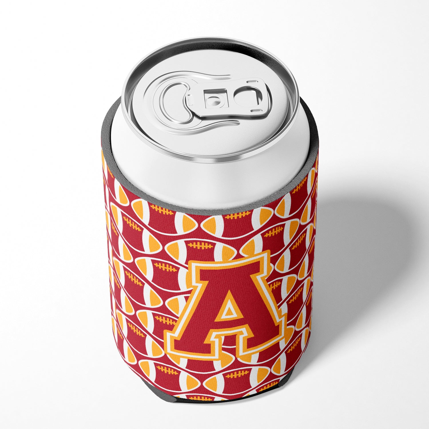 Letter A Football Cardinal and Gold Can or Bottle Hugger CJ1070-ACC