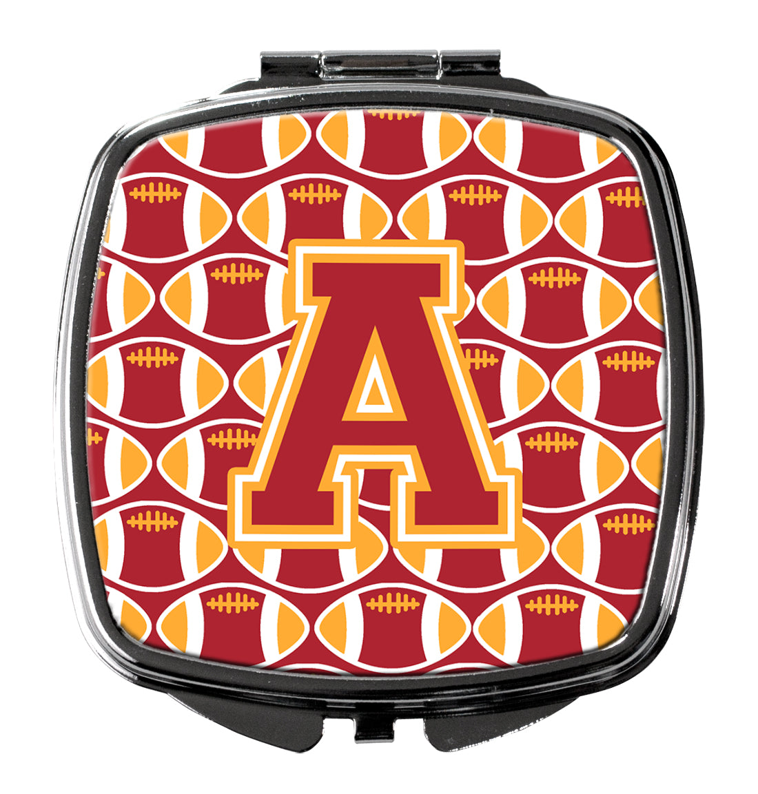 Letter A Football Cardinal and Gold Compact Mirror CJ1070-ASCM  the-store.com.