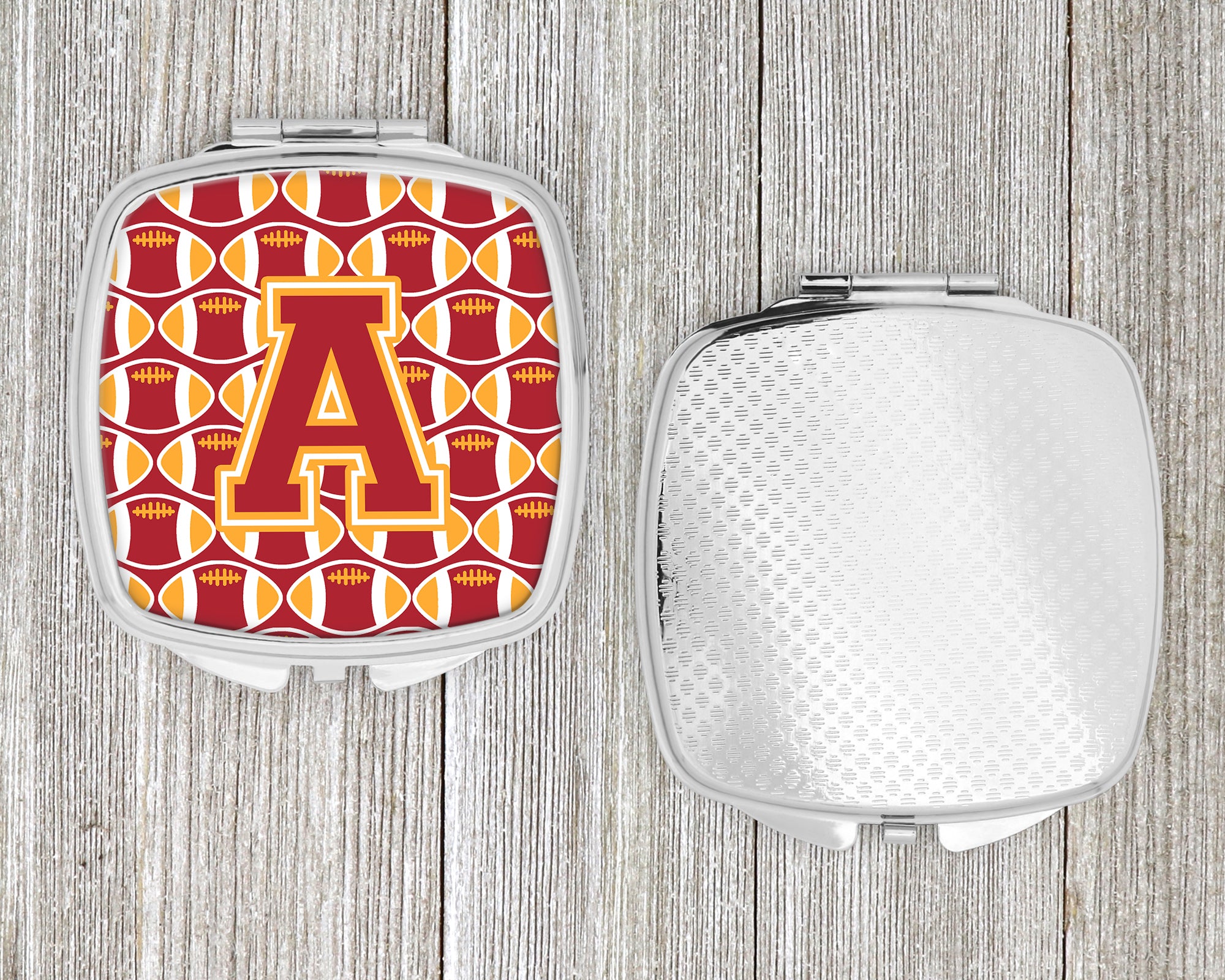 Letter A Football Cardinal and Gold Compact Mirror CJ1070-ASCM