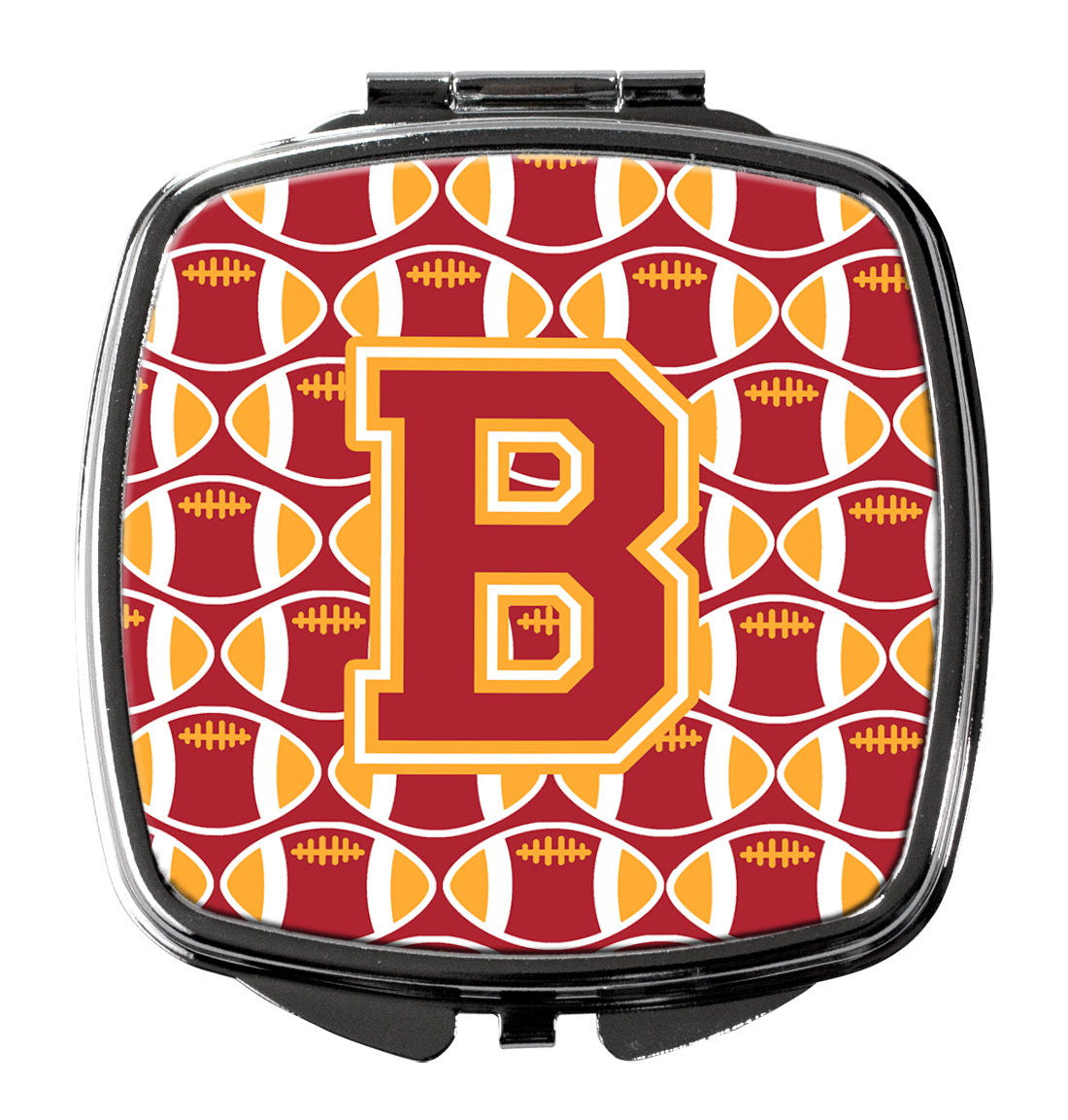 Letter B Football Cardinal and Gold Compact Mirror CJ1070-BSCM