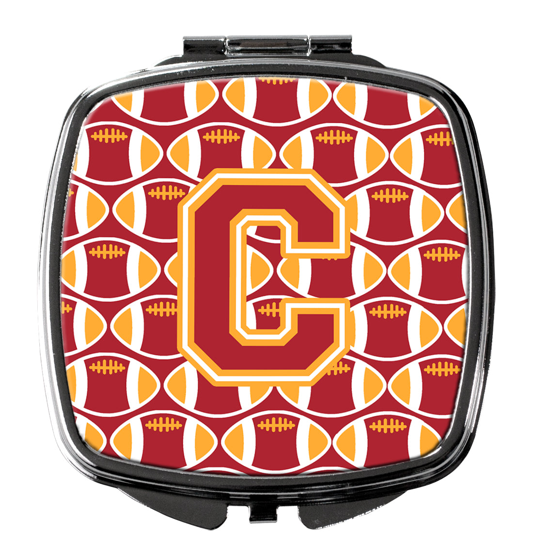 Letter C Football Cardinal and Gold Compact Mirror CJ1070-CSCM