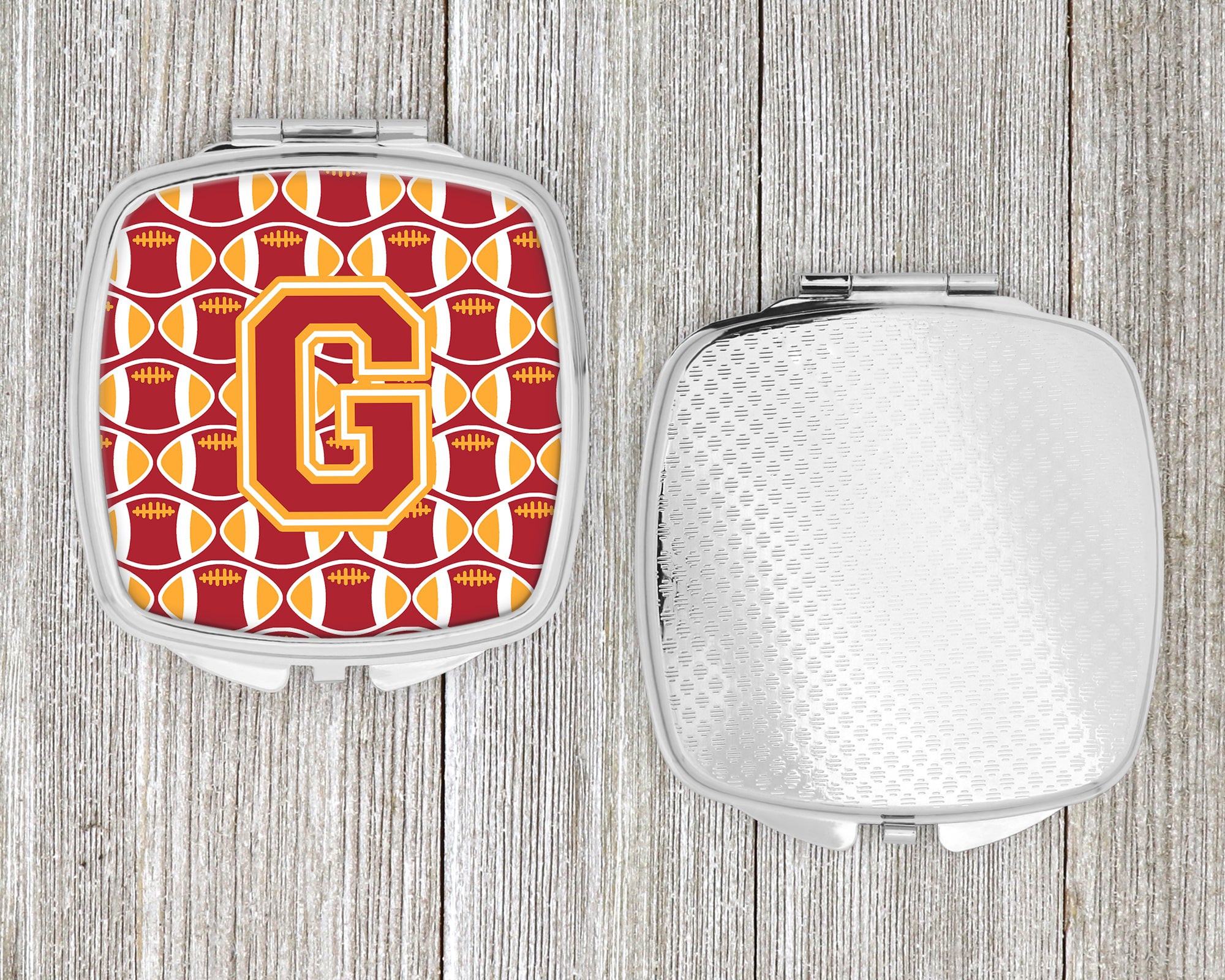 Letter G Football Cardinal and Gold Compact Mirror CJ1070-GSCM