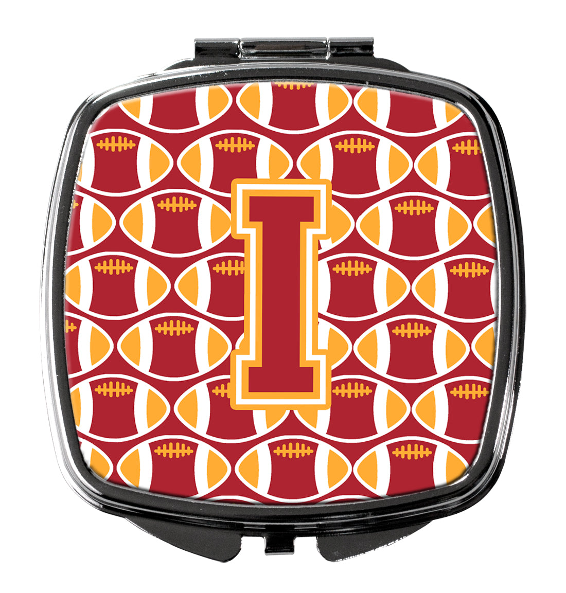 Letter I Football Cardinal and Gold Compact Mirror CJ1070-ISCM